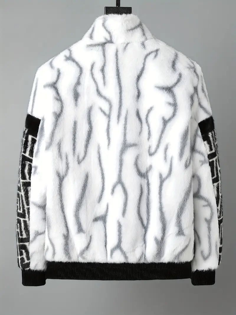 Herren Winter Cozy Faux Fur Jacket mit Reißverschluss