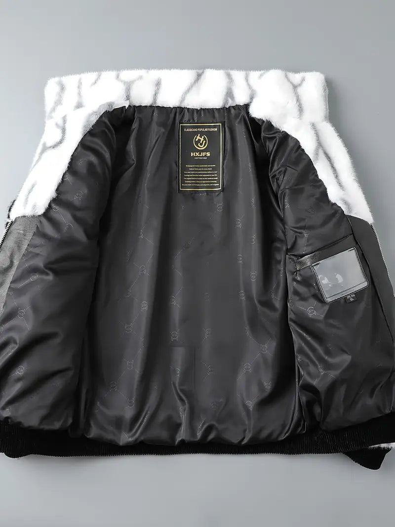 Herren Winter Cozy Faux Fur Jacket mit Reißverschluss