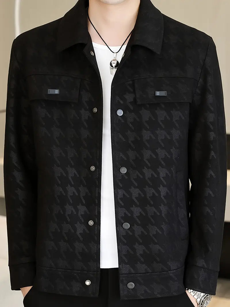 Herren Jacke mit Knopfmanchetten, Reverskragen & Falschen Taschen