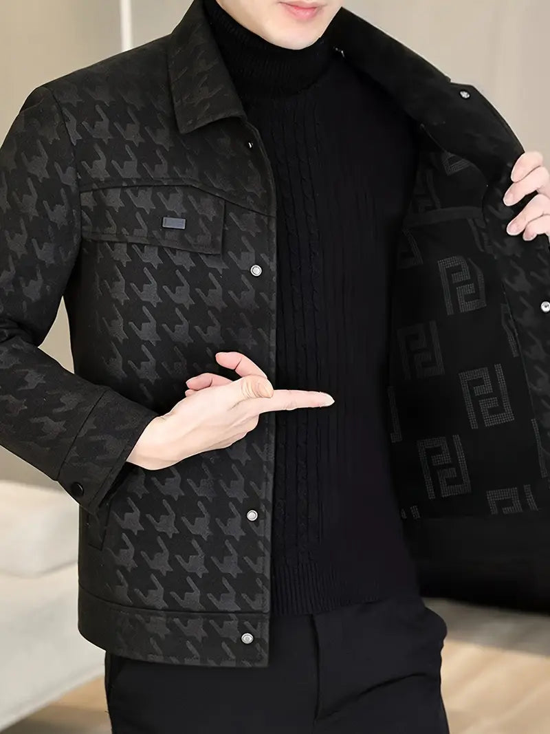 Herren Jacke mit Knopfmanchetten, Reverskragen & Falschen Taschen