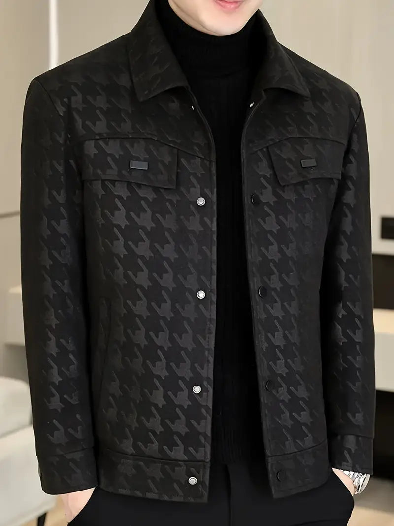 Herren Jacke mit Knopfmanchetten, Reverskragen & Falschen Taschen