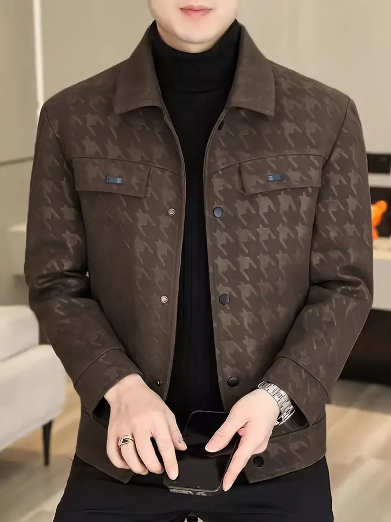 Herren Jacke mit Knopfmanchetten, Reverskragen & Falschen Taschen