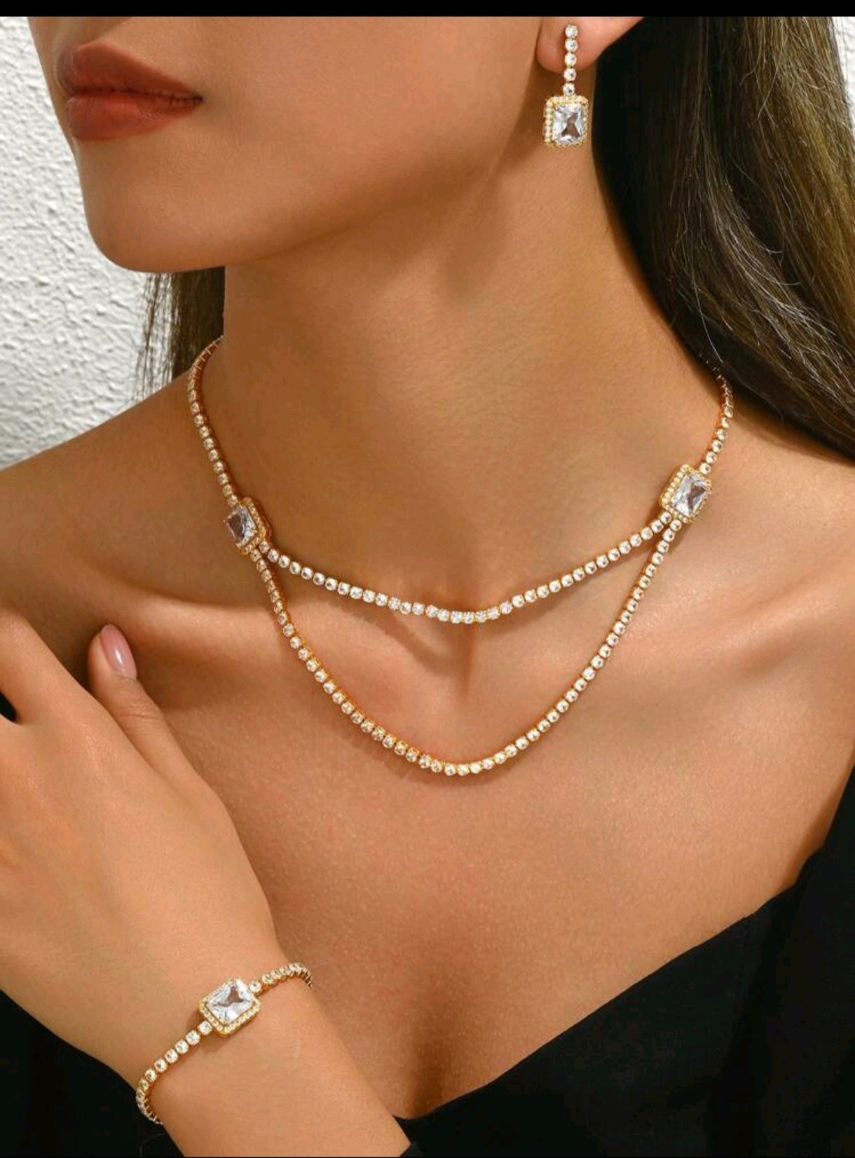 4 Stücke Schmuckset mit kubischem Zirkonia